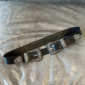 The Kooples Black Leather Belt